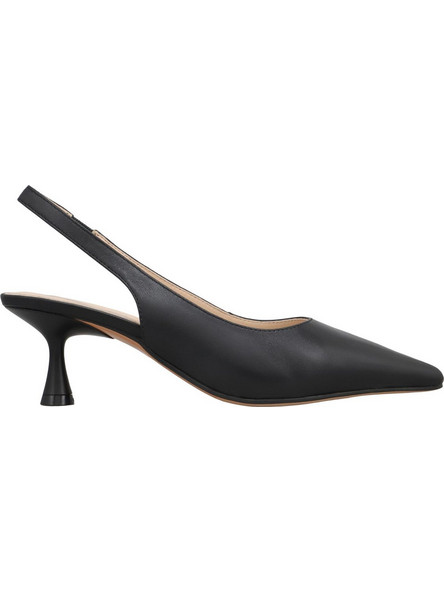Favela Cortland Γόβες Slingback Δερμάτινες με Λεπτό Χαμηλό Τακούνι Μαύρες 0116001449