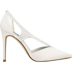 Nine West FANTASY7 Γόβες Δερμάτινες με Τακούνι Στιλέτο & Στρας Λευκές FANTASY701-150