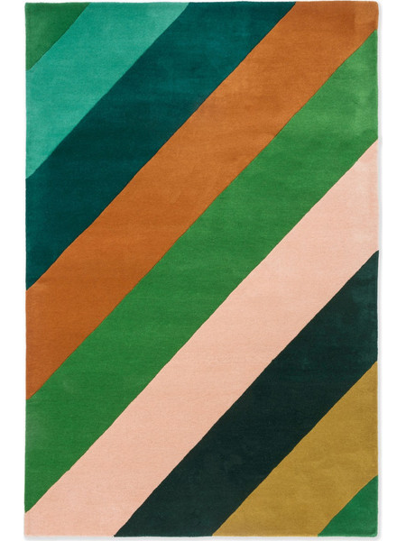Harlequin Sherbet Stripe Χειροποίητο Χαλί Ορθογώνιο Μάλλινο 140x200cm 144417 Green Multi
