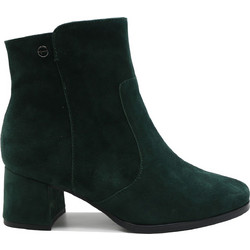 Tamaris Comfort Γυναικεία Μποτάκια Αστραγάλου Suede Κυπαρισσί με Χοντρό Χαμηλό Τακούνι 8-85312-43-709