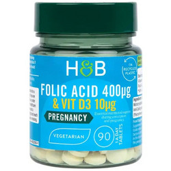 Holland & Barrett Folic Acid & Vit D3 90 Ταμπλέτες