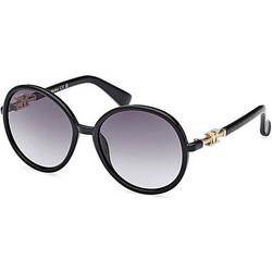 Max Mara MM0065 01B Γυναικεία Γυαλιά Ηλίου Στρογγυλά Κοκάλινα Μαύρα με Μαύρο Degradee Φακό