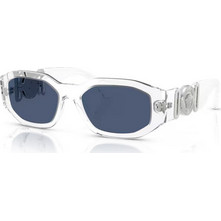 Versace VE4361 148/80 Ανδρικά Γυαλιά Ηλίου Ορθογώνια Κοκάλινα Διαφανή με Μαύρο Φακό