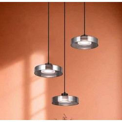 InLight Κρεμαστό Φωτιστικό Οροφής Τρίφωτο LED Μαύρο 4075-3