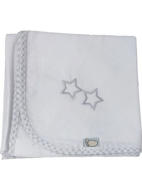 Figlio Bino Stars Πάνα Αγκαλιάς Χασέ Λευκή Γκρι 80x72cm 35-04