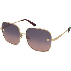 Versace VE2246D 1002/16 Γυναικεία Γυαλιά Ηλίου Τετράγωνα Μεταλλικά Χρυσά με Ροζ Φακό