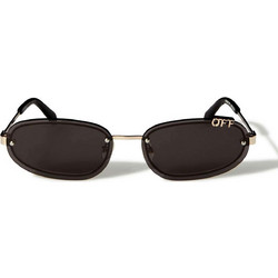 Off White OERI13M 7607 Γυναικεία Γυαλιά Ηλίου Ορθογώνια Μεταλλικά Χρυσά με Μαύρο Φακό