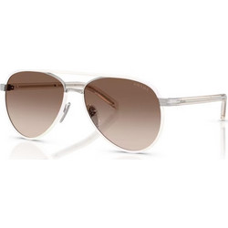 Prada PRB57S 23E10IS Ανδρικά Γυαλιά Ηλίου Aviator Μεταλλικά Ασημί με Καφέ Degradee Φακό