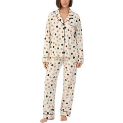 DKNY Σετ Γυναικείες Πιτζάμες Χειμωνιάτικες Fleece Εκρού YI90028F-165
