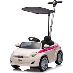 NPT Fiat 500 White Περπατούρα Ride On Αυτοκινητάκι με Χειρολαβή 18m+