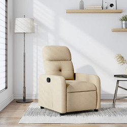 vidaXL Πολυθρόνα με Υποπόδιο Ανακλινόμενη Nude 374205