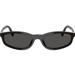Miu Miu MUA06S-16K08Z Γυναικεία Γυαλιά Ηλίου Ορθογώνια Κοκάλινα Μαύρα με Μαύρο Φακό