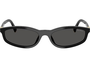 Miu Miu MUA06S-16K08Z Γυναικεία Γυαλιά Ηλίου Ορθογώνια Κοκάλινα Μαύρα με Μαύρο Φακό