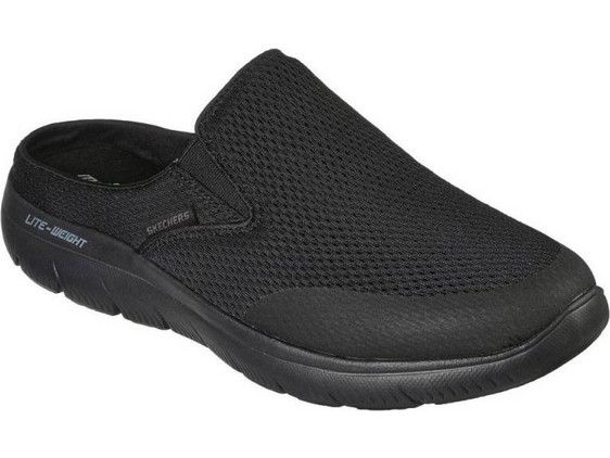Skechers Χειμερινές Ανδρικές Παντόφλες Κλειστές Ανατομικές Μαύρες 232296-BBK