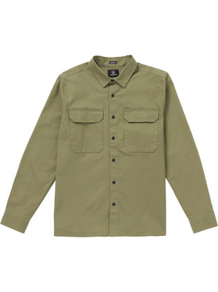 Volcom Servicestone Ανδρικό Πουκάμισο Βαμβακερό Μακρυμάνικο Κανονική Γραμμή Χακί A0532406-TYM