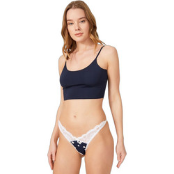 Cottonhill Γυναικείο Sexy String με Δαντέλα Μαύρο Λευκό CH6081