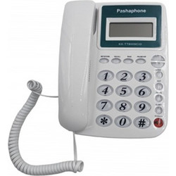 Pashaphone KX-T8009CID Ενσύρματο Τηλέφωνο με Ανοιχτή Ακρόαση για Ηλικιωμένους Λευκό