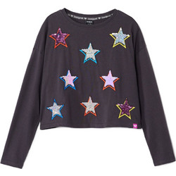 Desigual Παιδικό T-Shirt Μακρυμάνικο Ανθρακί 24WGTK03-2002