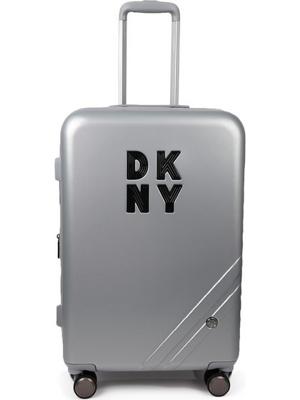 DKNY D2008-DH418FR4-SIL-M Βαλίτσα Μεσαία 67x41.5x29cm με 4 Ρόδες Ασημί
