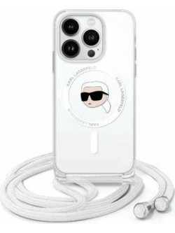 Karl Lagerfeld Crossbody Karl Head MagSafe Back Cover Clear (iPhone 16 Pro Max)