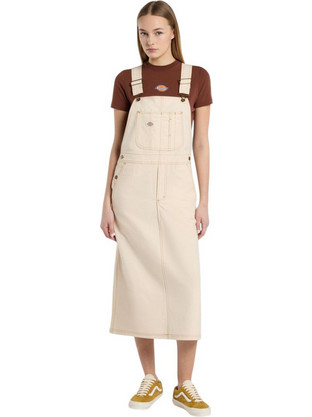 Dickies Midi Καλοκαιρινό Καθημερινό Φόρεμα Τζιν Εκρού DK0A4Z6T-F90