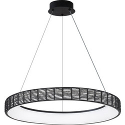 Sunlight Κρεμαστό Φωτιστικό Οροφής Μονόφωτο LED με Ρυθμιζόμενο Λευκό Φως Μαύρο Forte-63P-BK