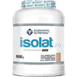 Scientiffic Nutrition Isolat 2.0 Cookies & Cream Πρωτεΐνη Ορού Γάλακτος Γράμμωσης Χωρίς Γλουτένη 908gr