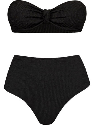 Rock Club Bikini Set Strapless Ψηλόμεσο Μαύρο BP-5003