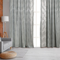 WhiteEgg Κουρτίνα Παραθύρου Floral με Τρέσα 270x280 K0194-3 Light Grey