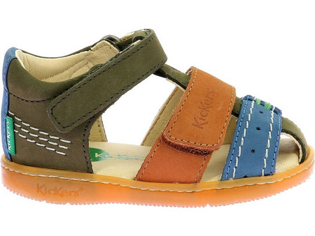 Kickers Παιδικά Παπουτσοπέδιλα για Αγόρι Ανατομικά Χακί Πορτοκαλί Μπλε 1201380-10-0-203