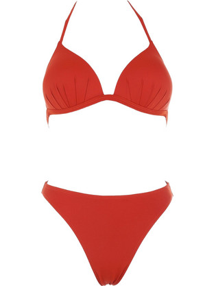 Gsecret Bikini Set Τριγωνάκι με Ενίσχυση Ψηλόμεσο Κόκκινο M9321-33298