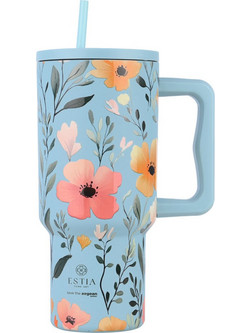 Estia Straw Tumbler XL Save The Aegean Sky Garden 900ml