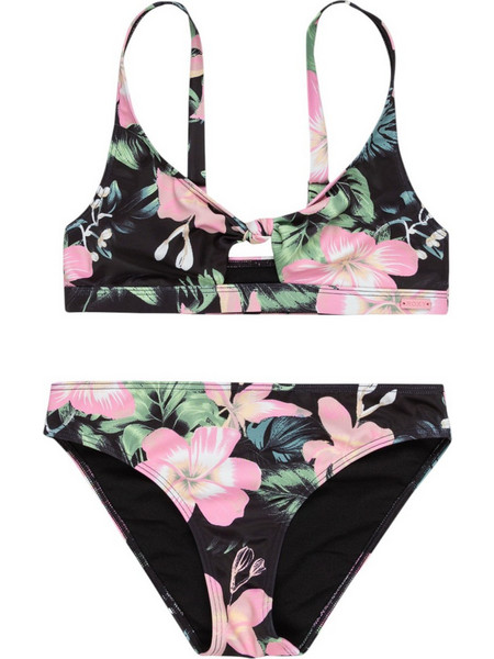 Roxy Παιδικό Μαγιό Bikini Set για Κορίτσι Μαύρο Ροζ ERGX203628-KVJ9