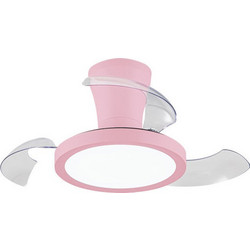 Primo PRCF-80684 Ανεμιστήρας Οροφής 65cm 35W με Φως & Τηλεχειριστήριο Ροζ