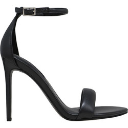 Nine West TEEYA3 Γυναικεία Πέδιλα Δερμάτινα Μαύρα με Λεπτό Ψηλό Τακούνι TEEYA3-001