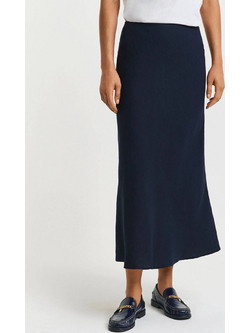 Gant Μίντι Φούστα Λινή Ψηλόμεση Navy Μπλε 3GW4400162-433