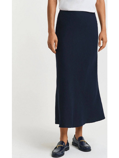 Gant Μίντι Φούστα Λινή Ψηλόμεση Navy Μπλε 3GW4400162-433