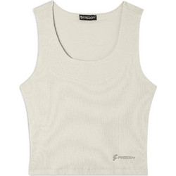 Freddy Γυναικείο Αθλητικό Crop Top Εκρού S25WMCT3-W77