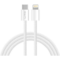 Lito LD04 Braided USB-C to Lightning Cable 27W 2m White 5949419284159