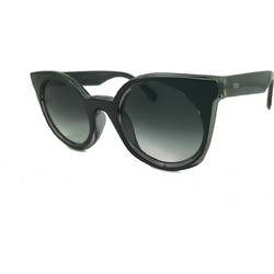 Fendi FF0196S L1A9O Ανδρικά Γυαλιά Ηλίου Στρογγυλά Κοκάλινα Μαύρα με Μαύρο Φακό