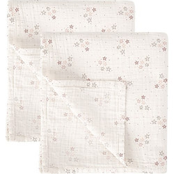 BimbiDreams Stars Πάνες Αγκαλιάς από Μουσελίνα Ροζ 60x60cm 2τμχ
