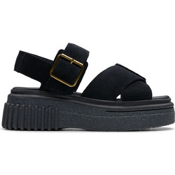 Clarks Evamar Wish Ανατομικές Καλοκαιρινές Γυναικείες Πλατφόρμες Χαμηλές Μαύρες 26181199
