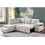 Woodwell Flexy Γωνιακός Καναπές Κρεβάτι με Αποθηκευτικό Χώρο Μπεζ 250x204x91cm Ε9503,1