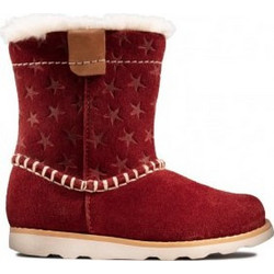 Clarks Παιδικά Μποτάκια Μπορντό Suede με Γούνα 26143874
