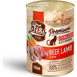 FISI Premium Adult Sterilised Chunks with Beef & Lamb 400gr
