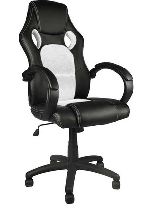 Bakaji Καρέκλα Gaming Δερματίνης Μαύρη Λευκή 02832100