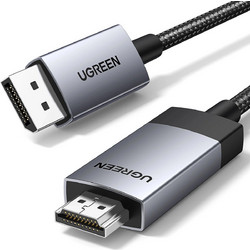 Ugreen Καλώδιο DisplayPort 1.2 to HDMI Male Braided 3m Grey 25491
