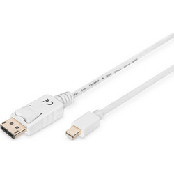 Digitus Καλώδιο Mini DisplayPort to DisplayPort Male 2m White AK-340102-020-W