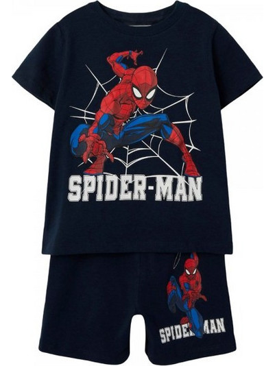 Name It Spider- Man Παιδική Πιτζάμα Βαμβακερή Καλοκαιρινή Navy Μπλε 13246664