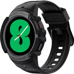 Spigen Rugged Armor Pro Θήκη Σιλικόνης με Λουράκι για Samsung Galaxy Watch 4 / 5 44mm Ανθρακί